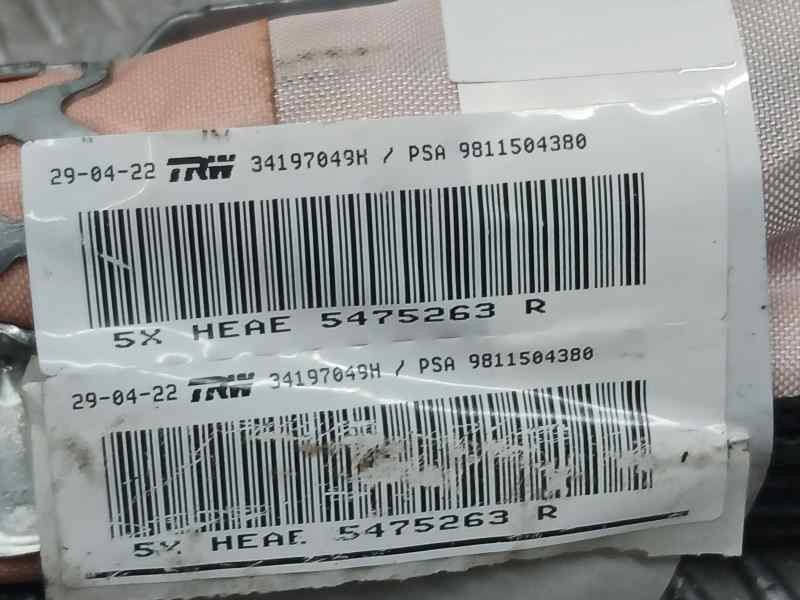 Recambio de airbag cortina delantero derecho para peugeot 3008 active referencia OEM IAM 9811504380 34197049H TRW