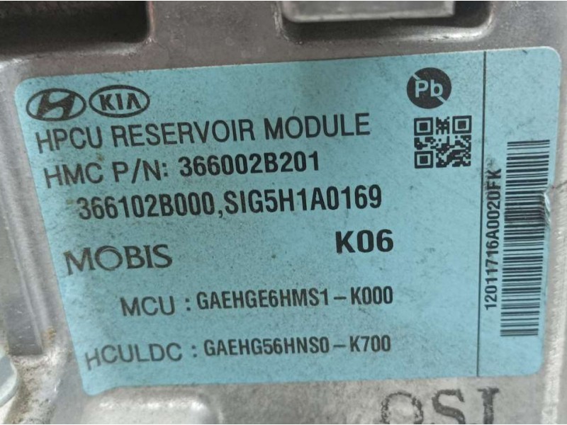Recambio de convertidor para hyundai ioniq hybrid referencia OEM IAM 366002B201 GAEHGE6HMS1 MOBIS