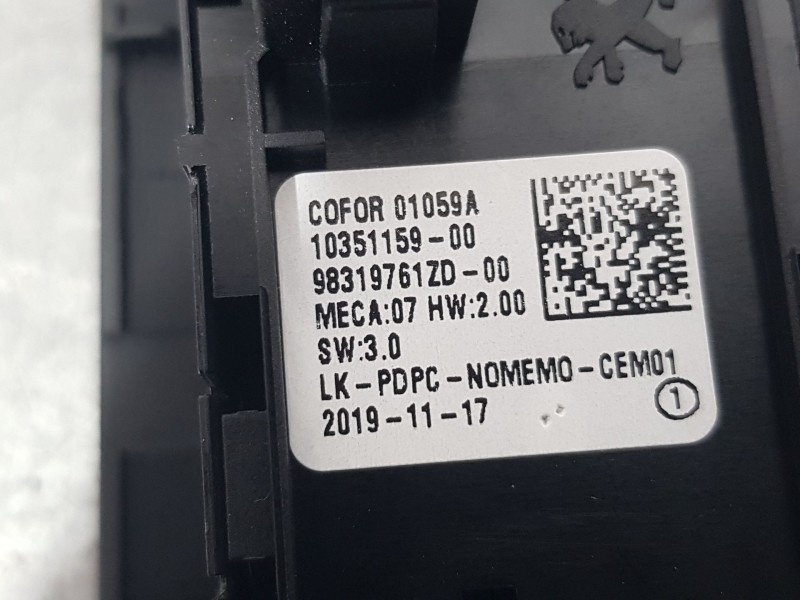 Recambio de mando elevalunas delantero izquierdo para peugeot 5008 ii (mc_, mj_, mr_, m4_) 1.2 (mrhnyh, mrhnyw, mrhnsj, mrhnsu, 