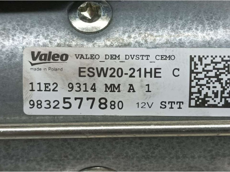 Recambio de motor arranque para peugeot 3008 active referencia OEM IAM 9832577880 ESW2021HE VALEO