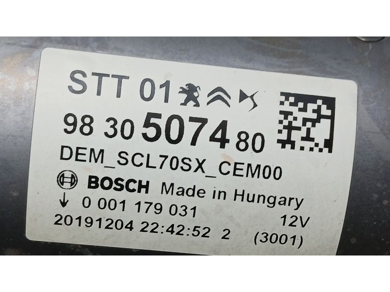 Recambio de motor arranque para peugeot 5008 ii (mc_, mj_, mr_, m4_) 1.2 (mrhnyh, mrhnyw, mrhnsj, mrhnsu, mrhnsm) referencia OEM
