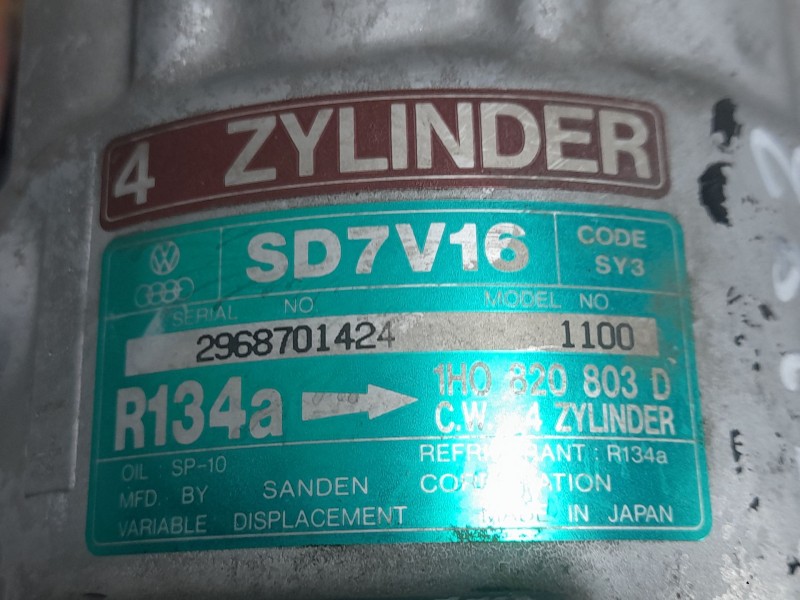 Recambio de compresor aire acondicionado para seat cordoba (6k1, 6k2) 1.9 td referencia OEM IAM 1H0820803D 2968701424 ZYLINDER