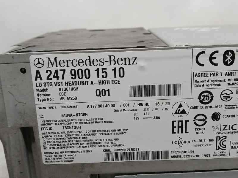 Recambio de sistema navegacion gps para mercedes-benz clase b (247) b180 referencia OEM IAM A2479001510 NTG6 