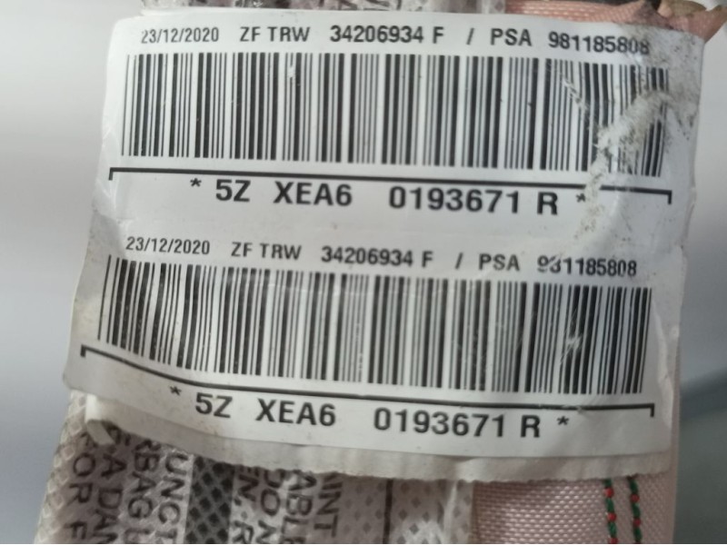 Recambio de airbag cortina delantero izquierdo para citroën c3 business referencia OEM IAM 981185808 34206934F ZF TRW