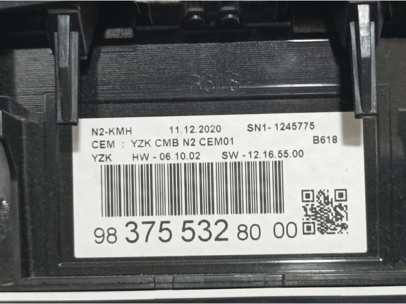 Recambio de cuadro instrumentos para citroën c3 business referencia OEM IAM 9837553280 YZKCMBN2CEM01 
