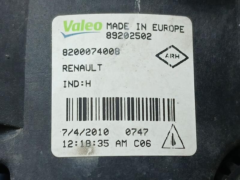 Recambio de faro antiniebla derecho para renault scenic iii emotion referencia OEM IAM 8200074008 VALEO 89202502