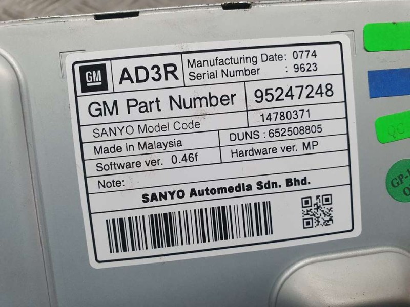 Recambio de sistema navegacion gps para opel zafira tourer excellence referencia OEM IAM 95247248 14780371 SANYO