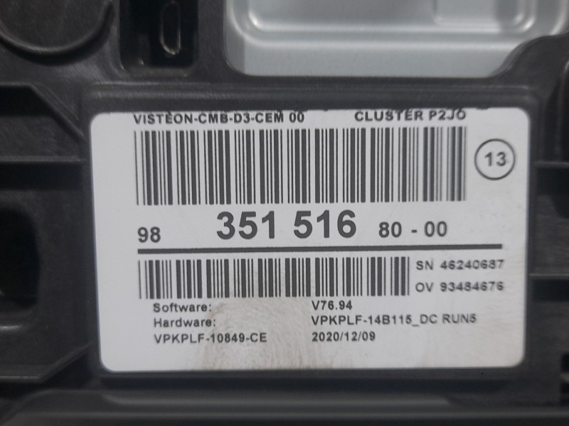 Recambio de cuadro instrumentos para opel corsa f (p2jo) 1.2 (68) referencia OEM IAM 9835151680  