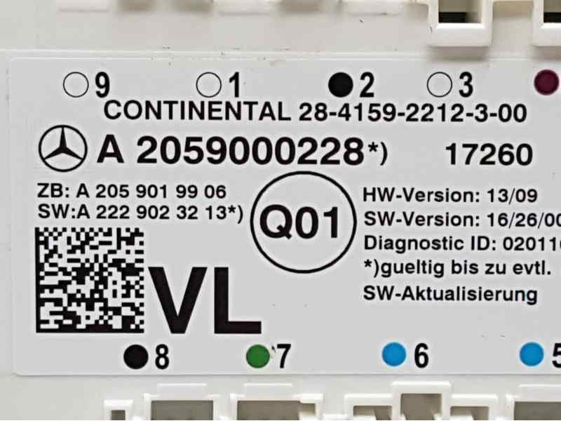 Recambio de modulo confort para mercedes-benz clase c (w205) lim. c 220 cdi bluetec (205.004) referencia OEM IAM A2059000228  CO