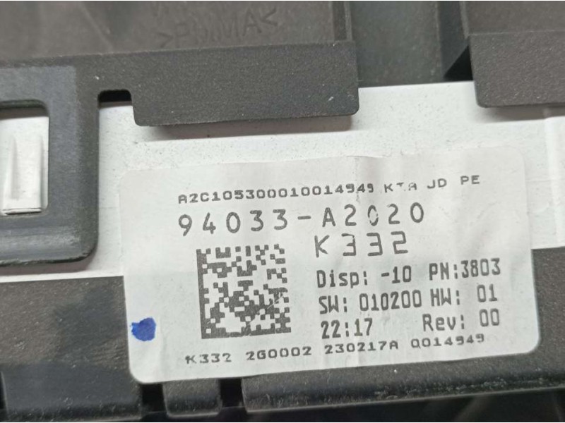 Recambio de cuadro instrumentos para kia cee´d business referencia OEM IAM 94033A2020 A2C1053000 