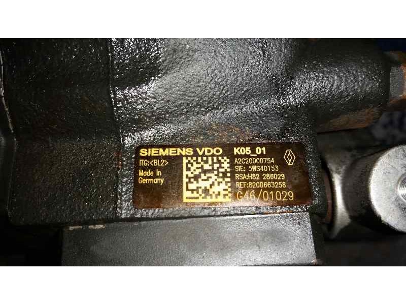 Recambio de bomba alta presion para renault megane ii berlina 5p 1.5 dci diesel referencia OEM IAM A2C20000754 8200663258 SIEMEN