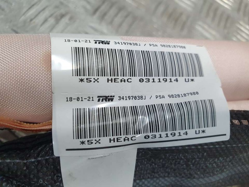 Recambio de airbag cortina delantero derecho para peugeot 5008 gt line 1.5 hdi 130 cv referencia OEM IAM 9828187980 34197038J TR