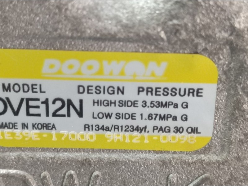 Recambio de compresor aire acondicionado para kia rio (yb) drive referencia OEM IAM 9H1210098 1E39E17000 DOOWAN