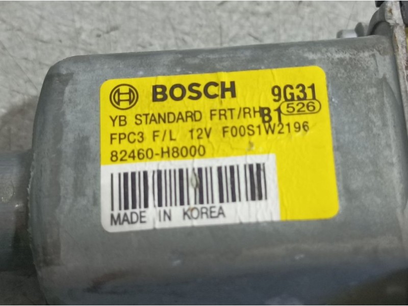 Recambio de elevalunas delantero derecho para kia rio (yb) drive referencia OEM IAM 82460H8000 F00S1W2196 ELECTRICO 2 PINS BOSCH