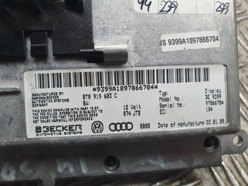 Recambio de sistema navegacion gps para audi a4 ber. (b8) básico quattro referencia OEM IAM 8T0919603C  