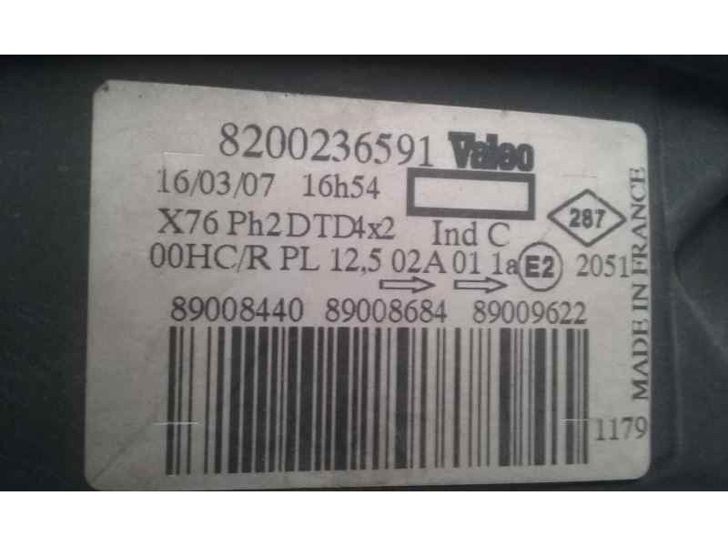 Recambio de faro derecho para renault kangoo (f/kc0) generique referencia OEM IAM 8200236591 TOCADO VALEO
