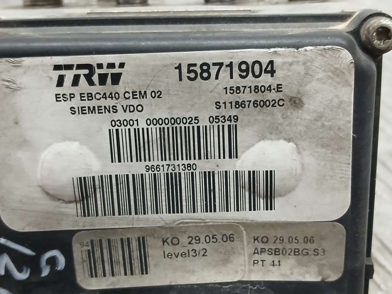 Recambio de abs para citroën c6 exclusive referencia OEM IAM 9661731380 S118676002C SIEMENS VDO