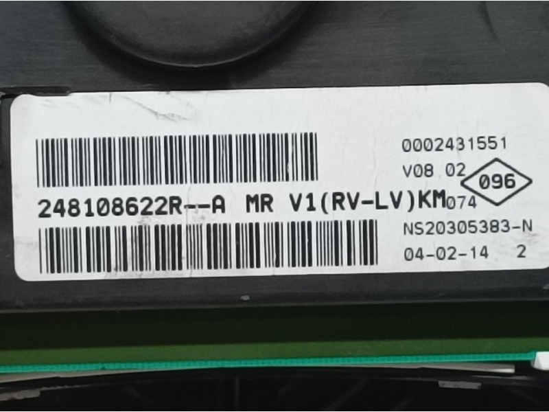 Recambio de cuadro instrumentos para dacia dokker express essential referencia OEM IAM 248108622R NS20305383N JOHNSON CONTROLS