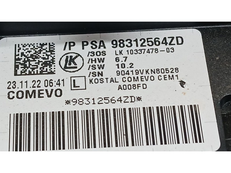 Recambio de mando luces y limpia para fiat doblo furgoneta/monovolumen (510_, 511_) bluehdi 100 referencia OEM IAM 98312564ZD  1