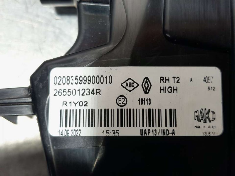 Recambio de piloto trasero derecho para renault captur ii equilibre referencia OEM IAM 265501234R  INTERIOR LED