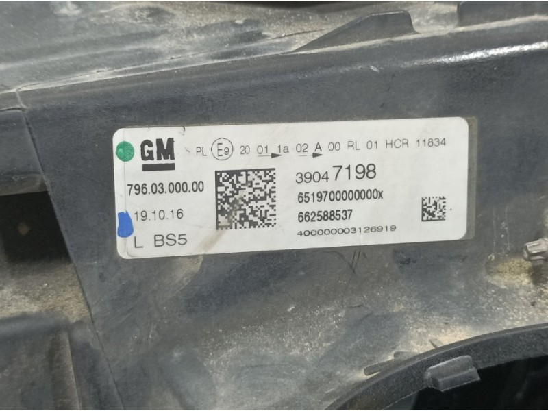 Recambio de faro izquierdo para opel astra k lim. 5türig business referencia OEM IAM 39047198 662588537 