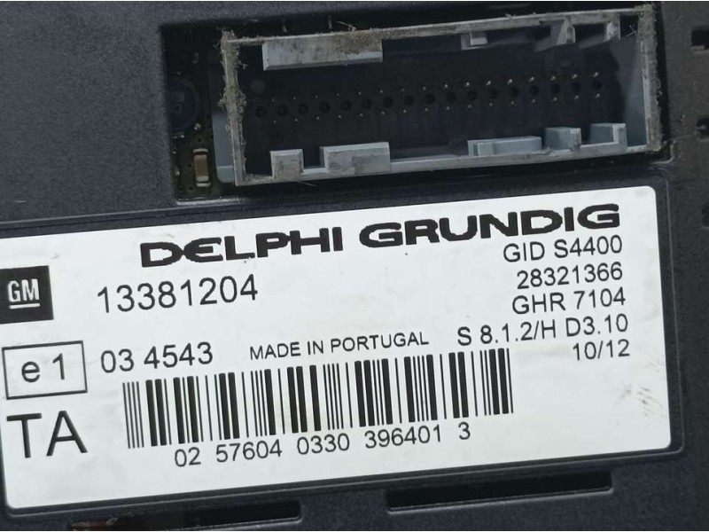 Recambio de pantalla multifuncion para opel corsa d excellence referencia OEM IAM 13381204 28321366 DELPHI