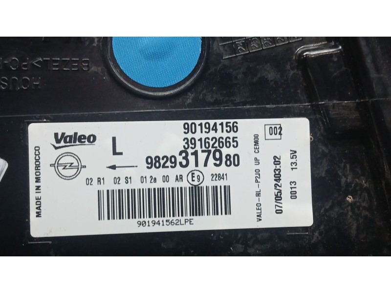 Recambio de piloto trasero izquierdo exterior para opel corsa f (p2jo) 1.2 (68) referencia OEM IAM 9829317380 VALEO 90194156