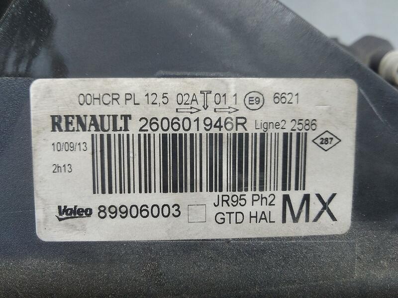 Recambio de faro izquierdo para renault scenic iii dynamique referencia OEM IAM 260601946r 260606760R / 89906003 Valeo