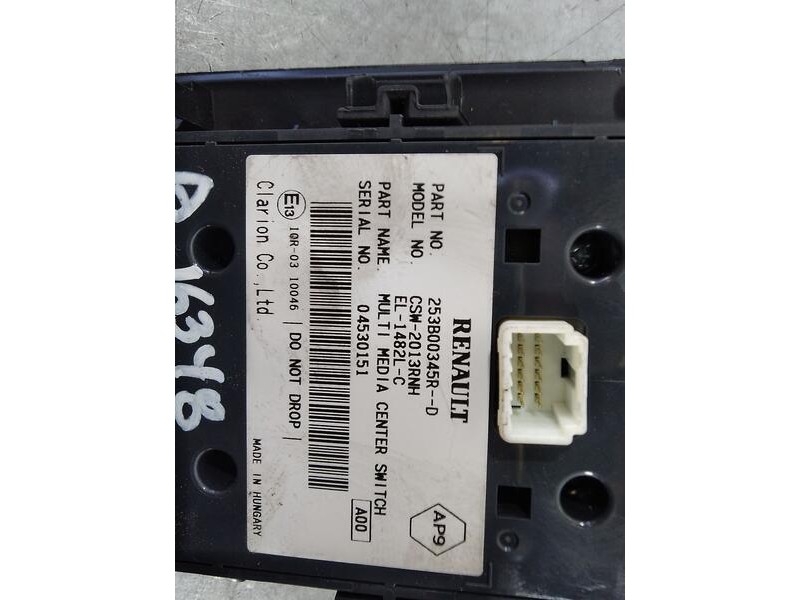 Recambio de mando multifuncion para renault scenic iii dynamique referencia OEM IAM 253b00345R CSW2013RNH INFOENTRETENIMIENTO