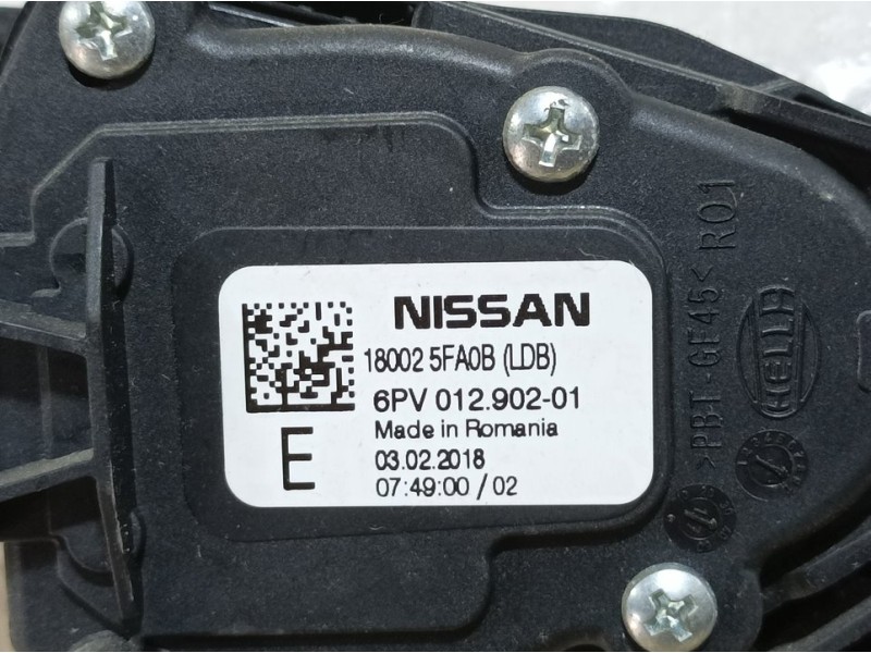 Recambio de potenciometro pedal para nissan micra v (k14) visia+ referencia OEM IAM 180025FA0B 6PV01290201 HELLA