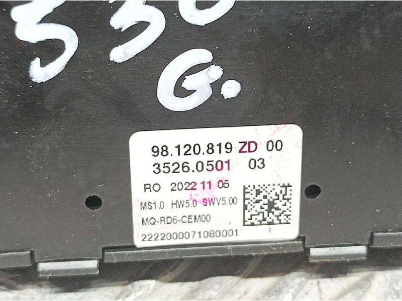 Recambio de mando multifuncion para toyota proace furgon referencia OEM IAM 98120818ZD 3526050103 MANDO RADIO Y GPS