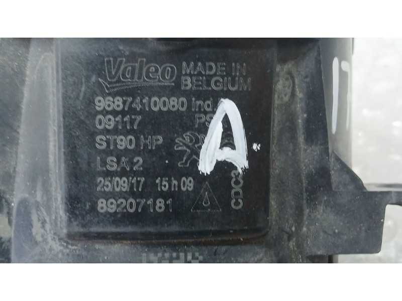 Recambio de faro antiniebla derecho para peugeot 308 ii (lb_, lp_, lw_, lh_, l3_) 1.2 thp 110 referencia OEM IAM 9687410080 VALE