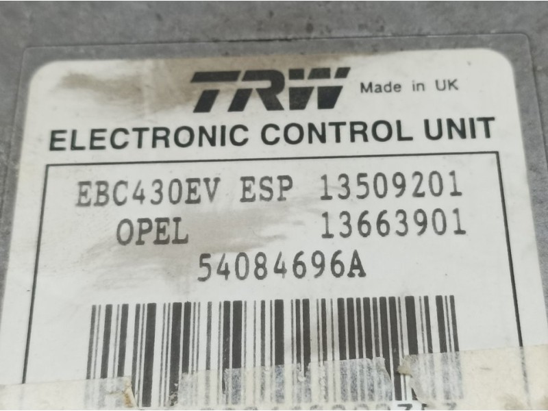 Recambio de abs para opel vectra c berlina club referencia OEM IAM 13663901 54084696A TRW