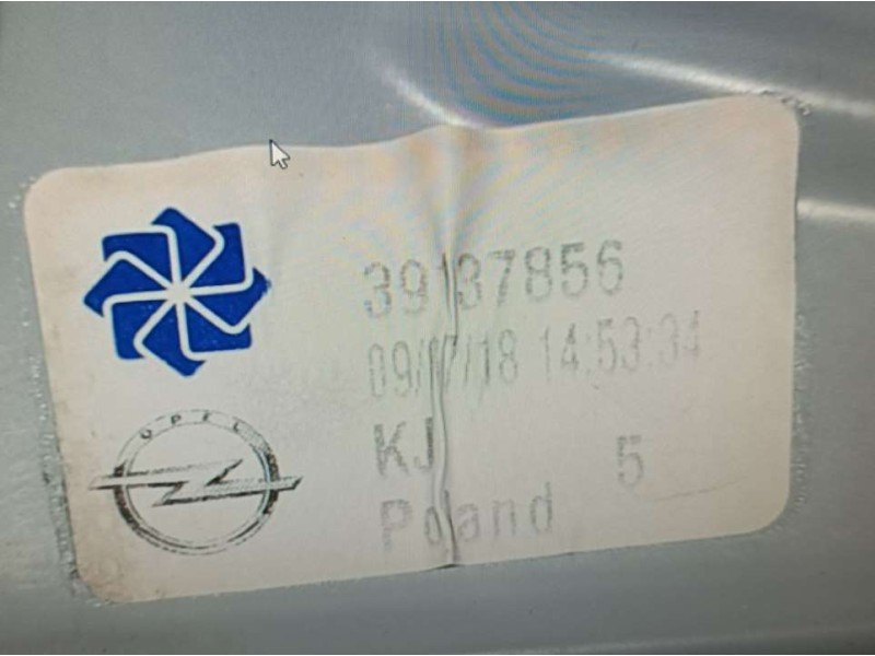 Recambio de elevalunas delantero derecho para opel crossland x excellence referencia OEM IAM 39137856  ELECTRICO
