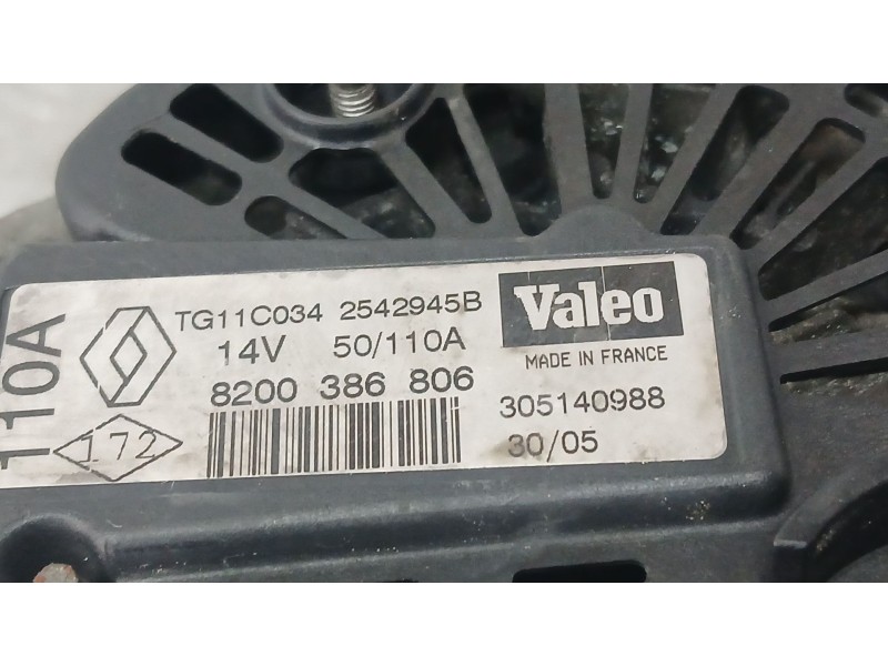 Recambio de alternador para renault scénic ii (jm0/1_) 1.5 dci (jm1e, jm16) referencia OEM IAM 8200386806 VALEO 2542945B
