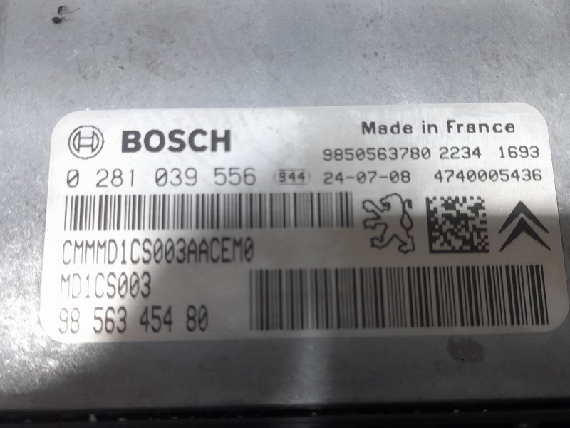 Recambio de centralita motor uce para peugeot expert furgoneta (v_) 1.5 bluehdi 120 referencia OEM IAM 9856345480 0281039556 BOS