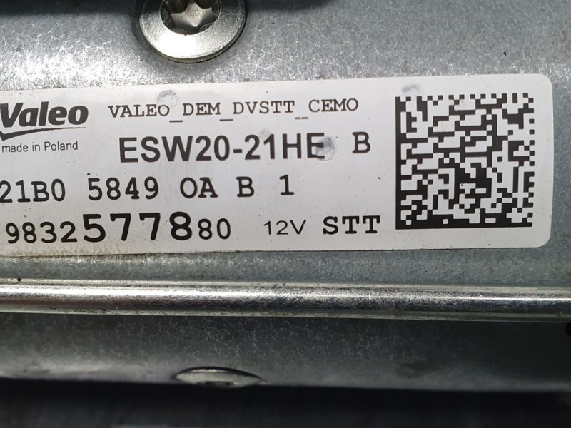 Recambio de motor arranque para citroën berlingo feel m referencia OEM IAM 9832577880 ESW2021HE VALEO