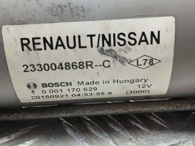 Recambio de motor arranque para renault kadjar business referencia OEM IAM 233004868R 0001170629 BOSCH