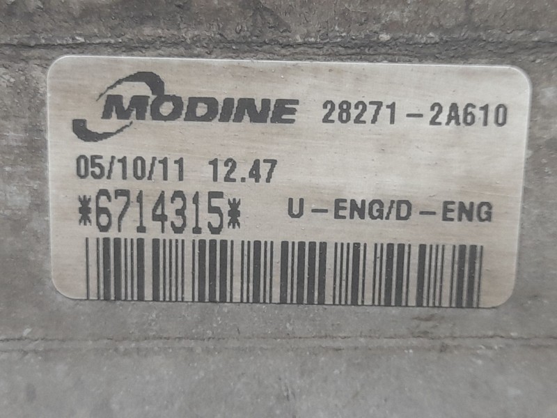 Recambio de intercooler para kia cee´d hatchback (ed) 1.6 crdi 90 referencia OEM IAM 282712A610 6714315 MODINE