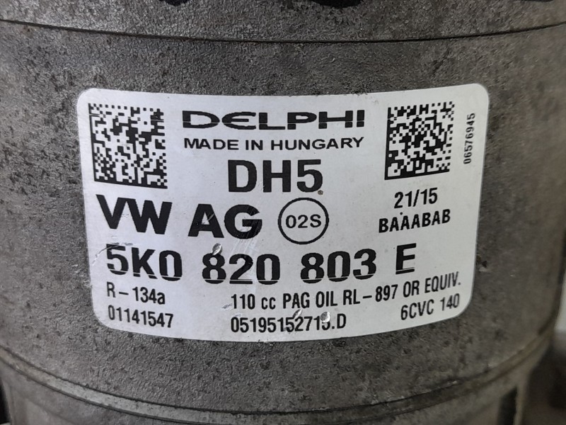 Recambio de compresor aire acondicionado para seat ibiza iv (6j5, 6p1) 1.6 tdi referencia OEM IAM 5K0820803E  