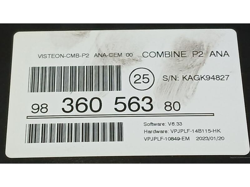 Recambio de cuadro instrumentos para peugeot 208 (p2) active referencia OEM IAM 9836056380  KAGK94827