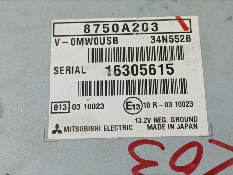 Recambio de modulo electronico para mitsubishi asx (ga0w) challenge 2wd referencia OEM IAM 8750A203 16305615 MITSUBISHI