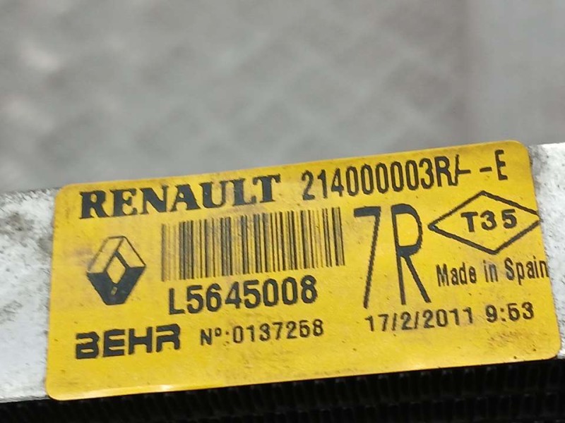 Recambio de radiador agua para renault laguna iii authentique referencia OEM IAM 214000003R 0137258 BEHR