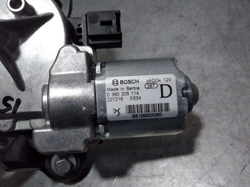 Recambio de motor limpia trasero para peugeot 208 (p2) active referencia OEM IAM 9819900080 0390205114 BOSCH