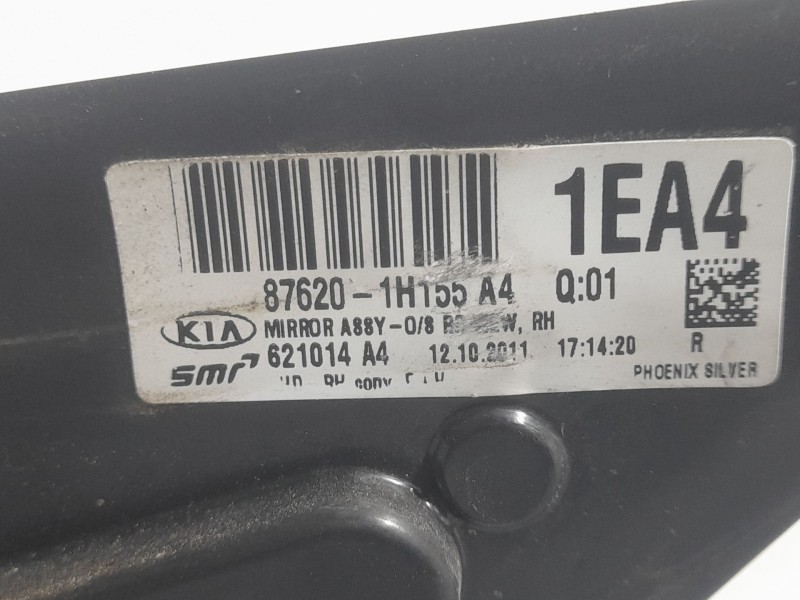 Recambio de retrovisor derecho para kia cee´d hatchback (ed) 1.6 crdi 90 referencia OEM IAM 876201H155 621014A4 SMR