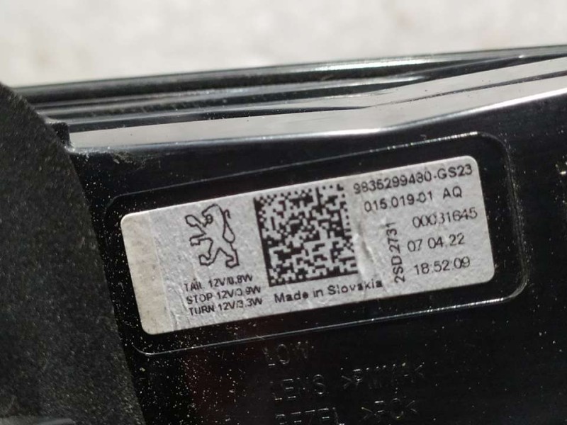 Recambio de piloto trasero izquierdo para peugeot 308 sw referencia OEM IAM 9835299480  LED/EXTERIOR