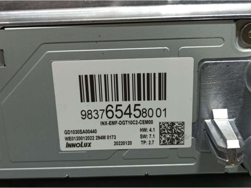 Recambio de sistema navegacion gps para peugeot 308 sw referencia OEM IAM 9837654580 GD1030SA00440 INNOLUX