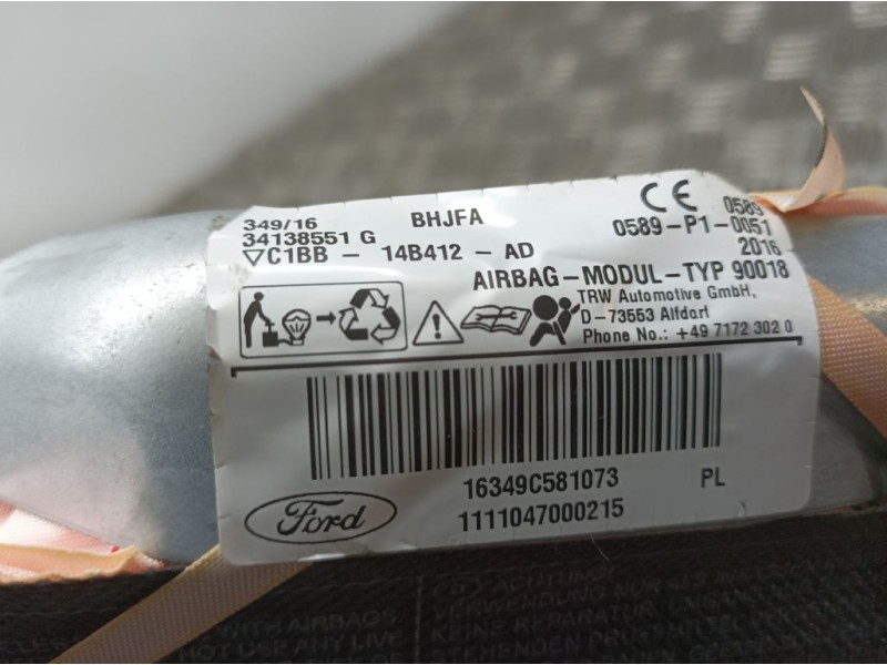 Recambio de airbag cortina delantero izquierdo para ford fiesta (ccn) st-line referencia OEM IAM C1BB14B412AD 34138551G TRW AUTO