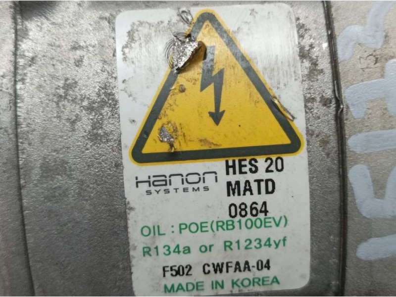 Recambio de compresor aire acondicionado para hyundai ioniq hybrid referencia OEM IAM F502CWFAA04 HES20 HANON