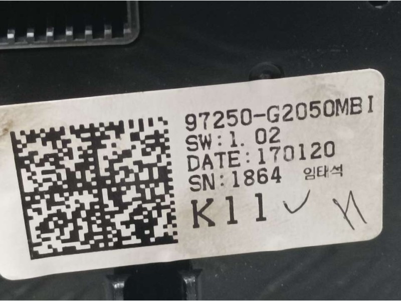 Recambio de mando climatizador para hyundai ioniq hybrid referencia OEM IAM 97250G2050MBI  C/ WARNING